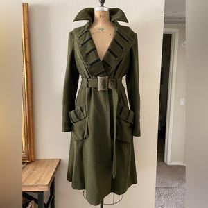 L.A.M.B Olive/Black tweed wool pirate coat size:12